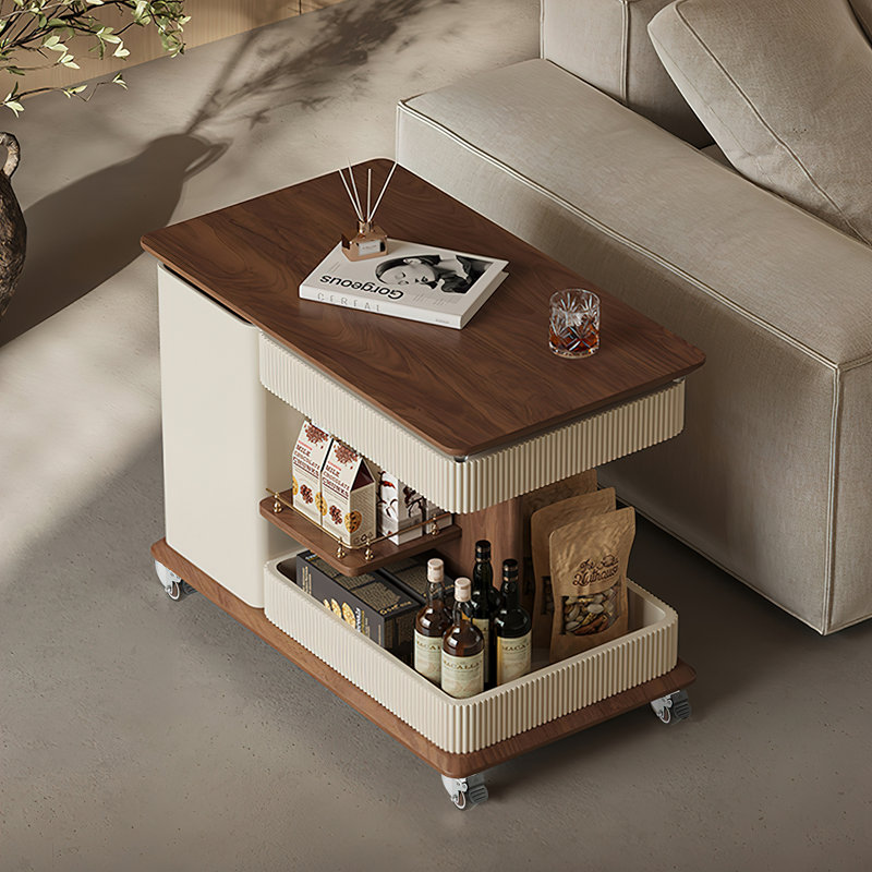 Brayden Studio Donnamae Adjustable Height Multi Function Walnut Coffee Table with Casters Wayfair